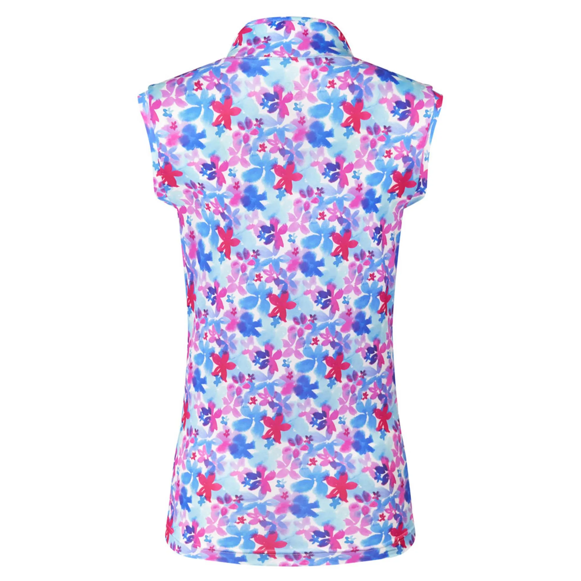 Pure Golf Rise Ladies Golf Sleeveless Golf Polo Shirt Watercolour Daydream