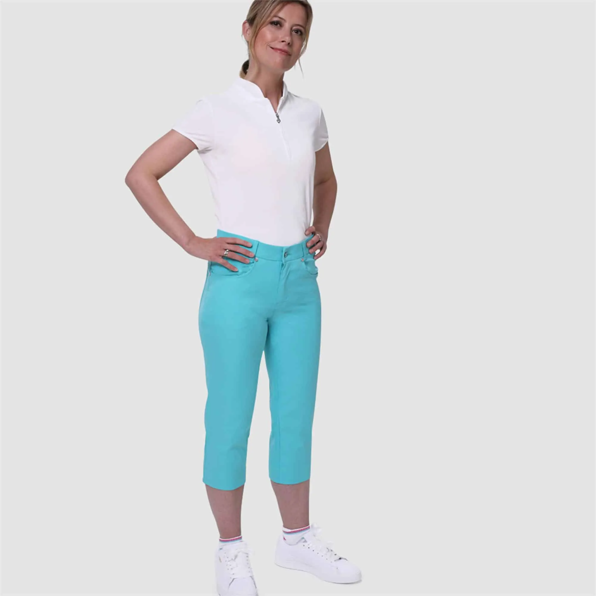 Pure Golf Trust Ladies Golf Capris Ocean Blue 70CM