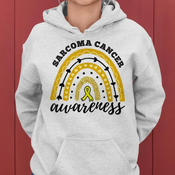 Rainbow Yellow Ribbon Sarcoma Cancer Awareness Women Hoodie