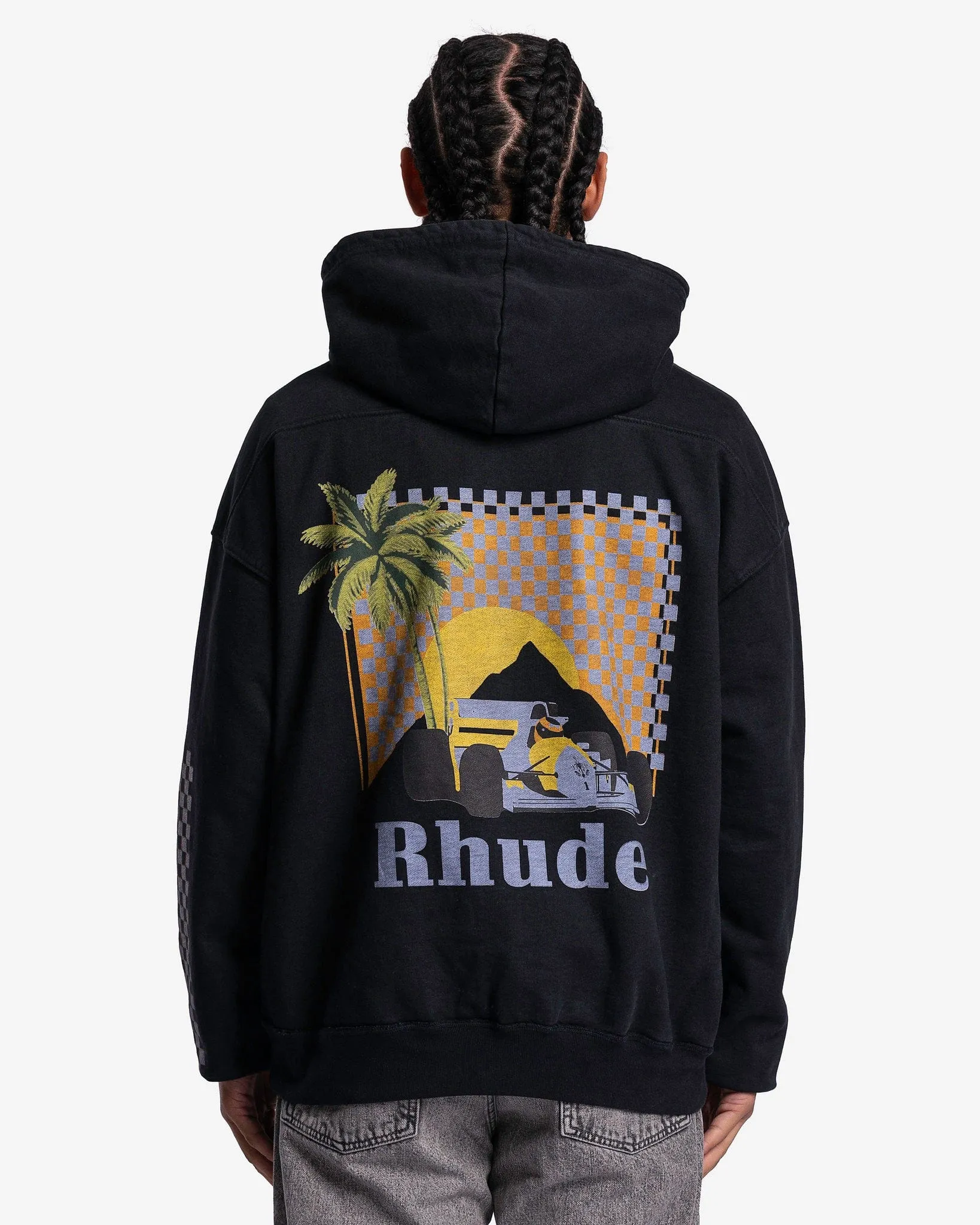 Rhude Moonlight Tropics Hoodie in Vintage Black