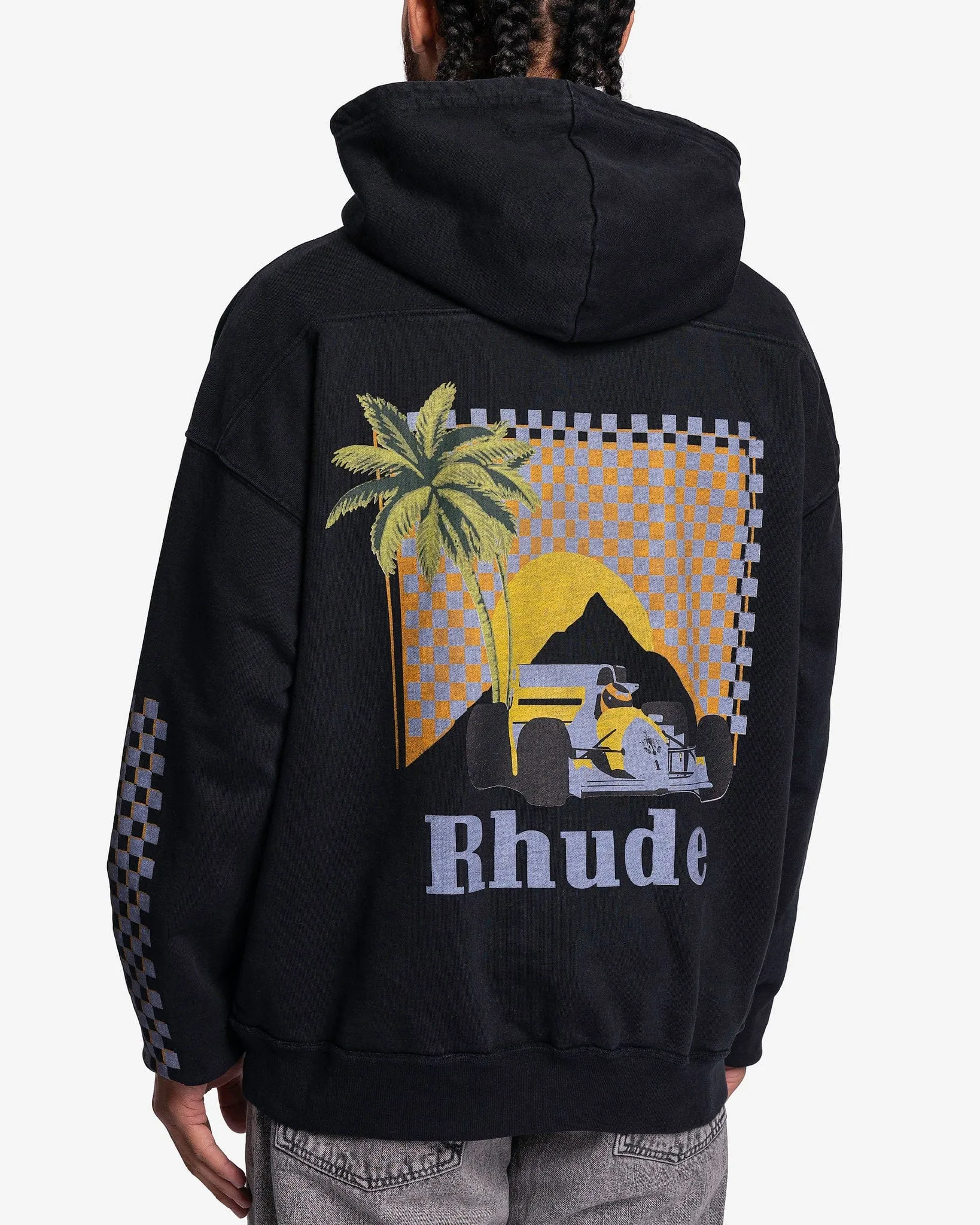 Rhude Moonlight Tropics Hoodie in Vintage Black