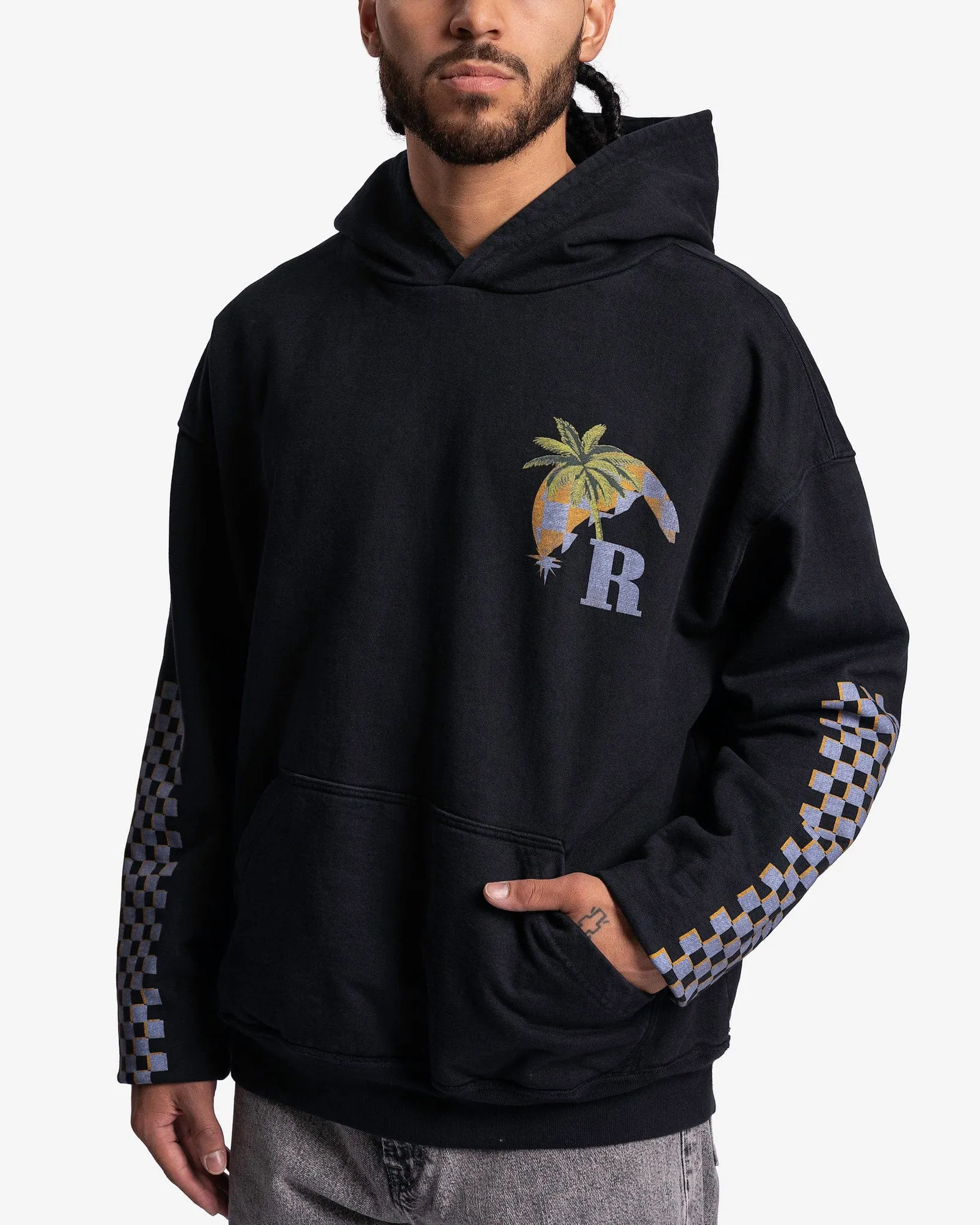 Rhude Moonlight Tropics Hoodie in Vintage Black