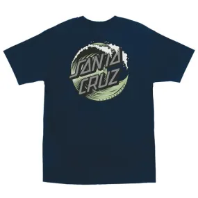 Santa Cruz Skateboard T-Shirts Wave Dot Navy/Seafoam