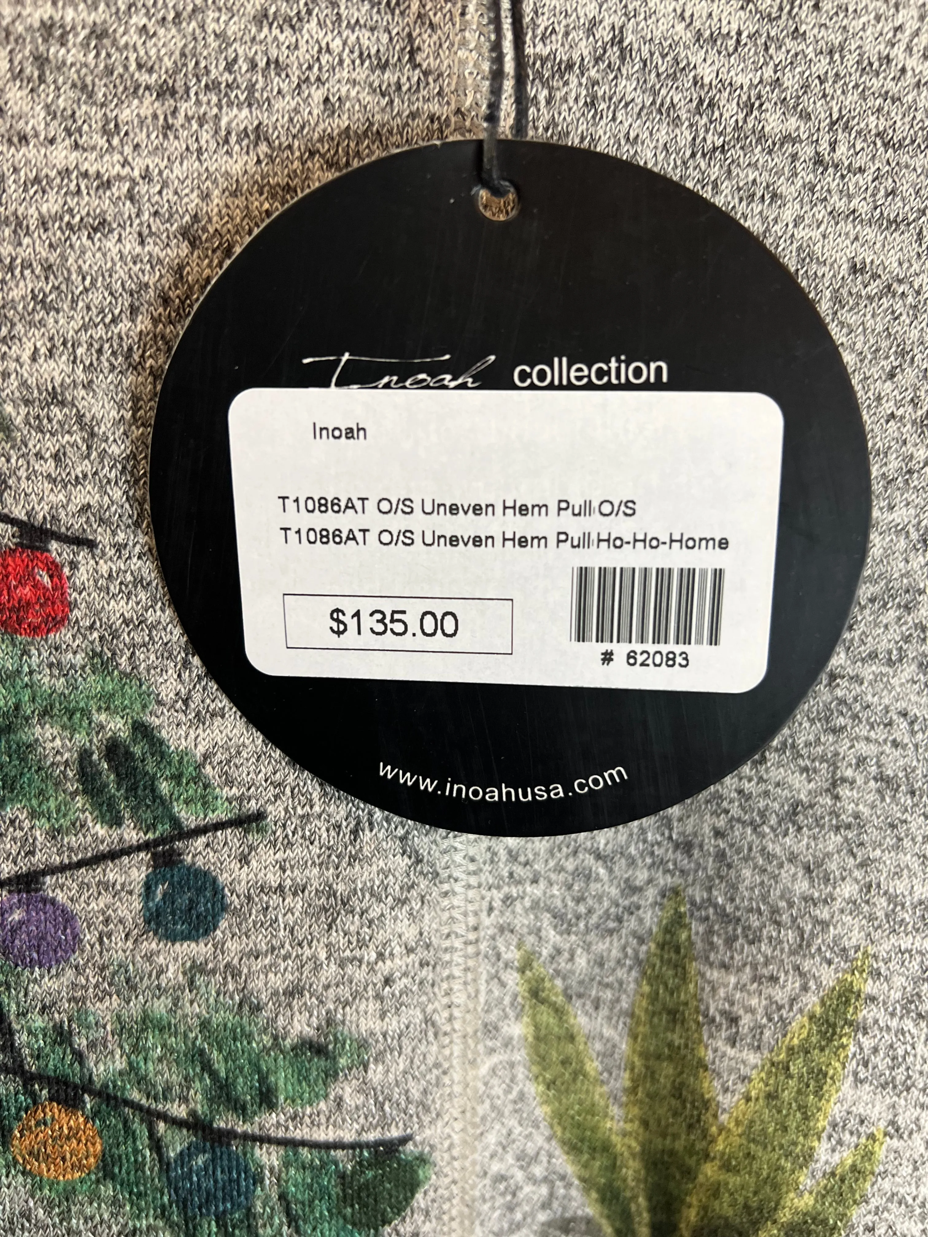 T1086AT O/S Uneven Hem Pullover-Ho-Ho-Home!