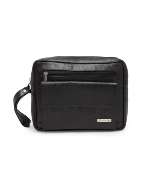 Teakwood Genuine Leather Toiletry Bag (Black)  - Clearance sale