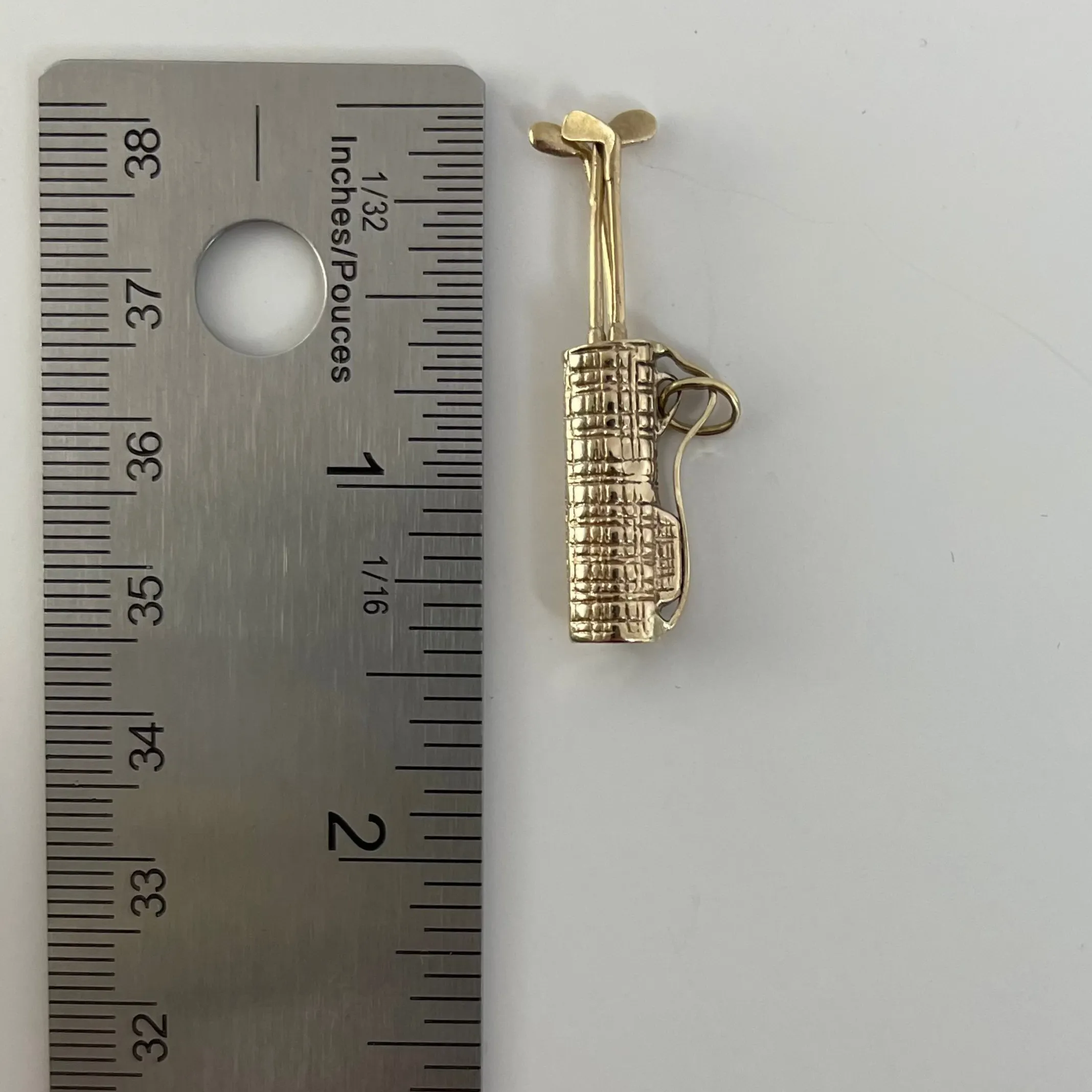 Vintage 14k Gold Golf Club and Bag Charm