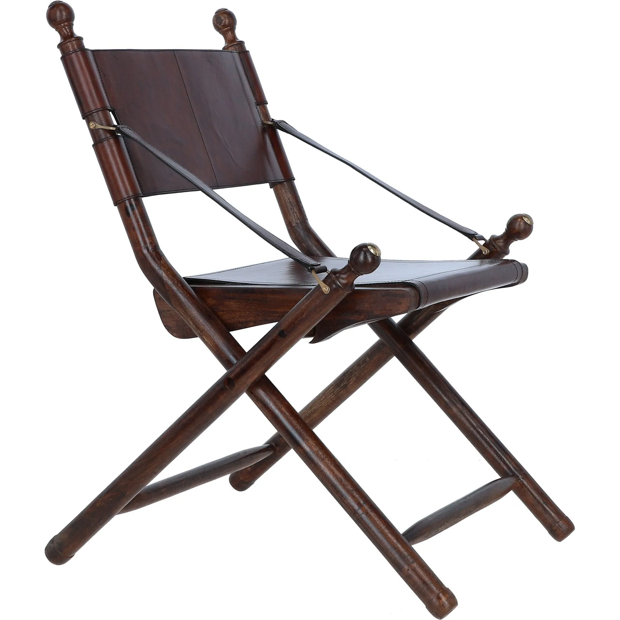 Vintage Folding Leather Chair Chestnut: LF-190