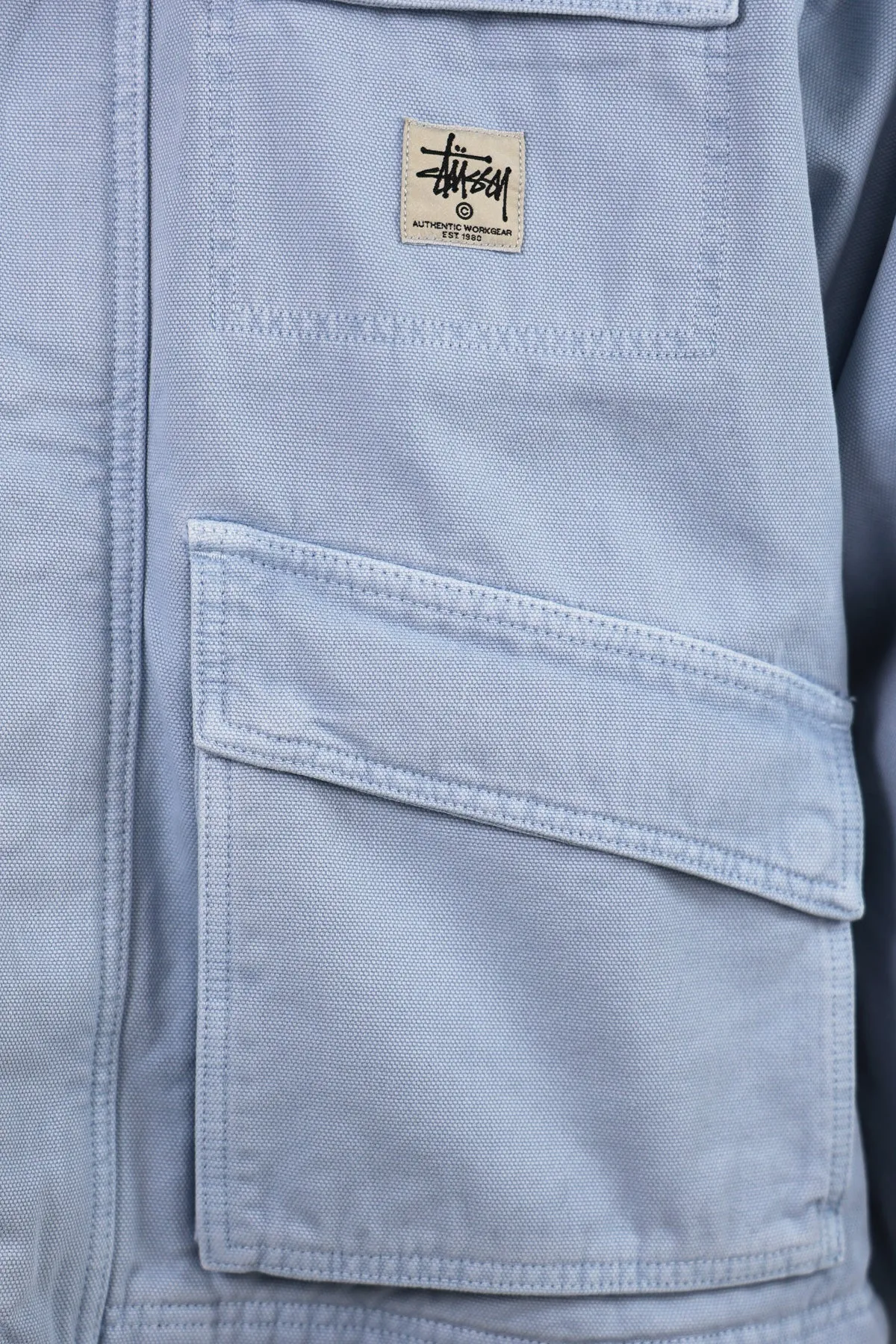 Washed Canvas Shop Jacket - Light Blue