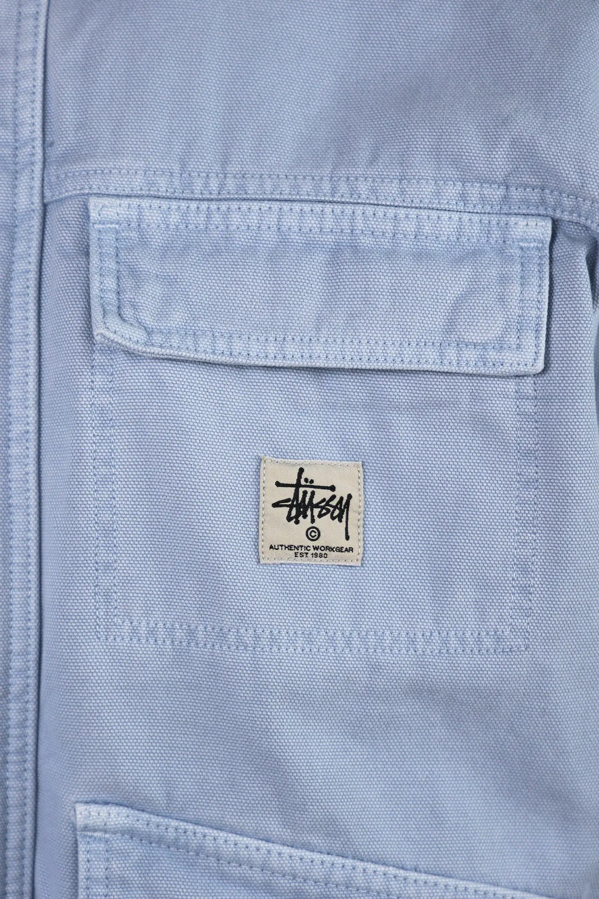 Washed Canvas Shop Jacket - Light Blue