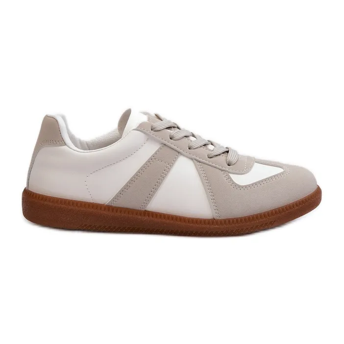 Women's Low Sneakers White and Gray Braidn