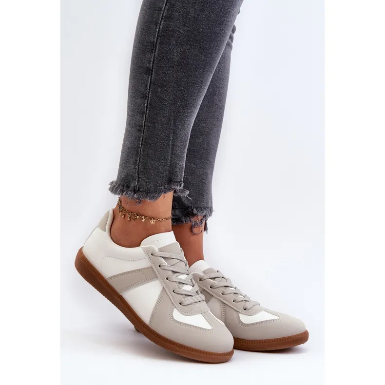 Women's Low Sneakers White and Gray Braidn