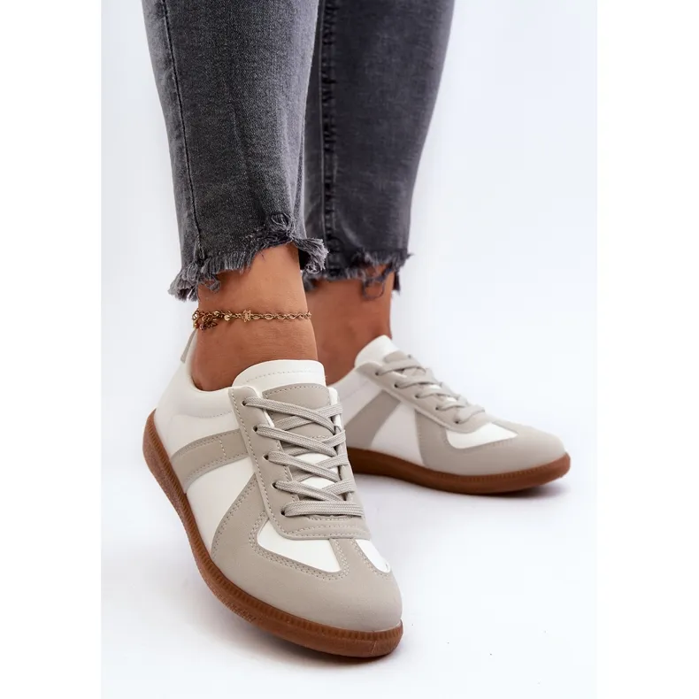 Women's Low Sneakers White and Gray Braidn