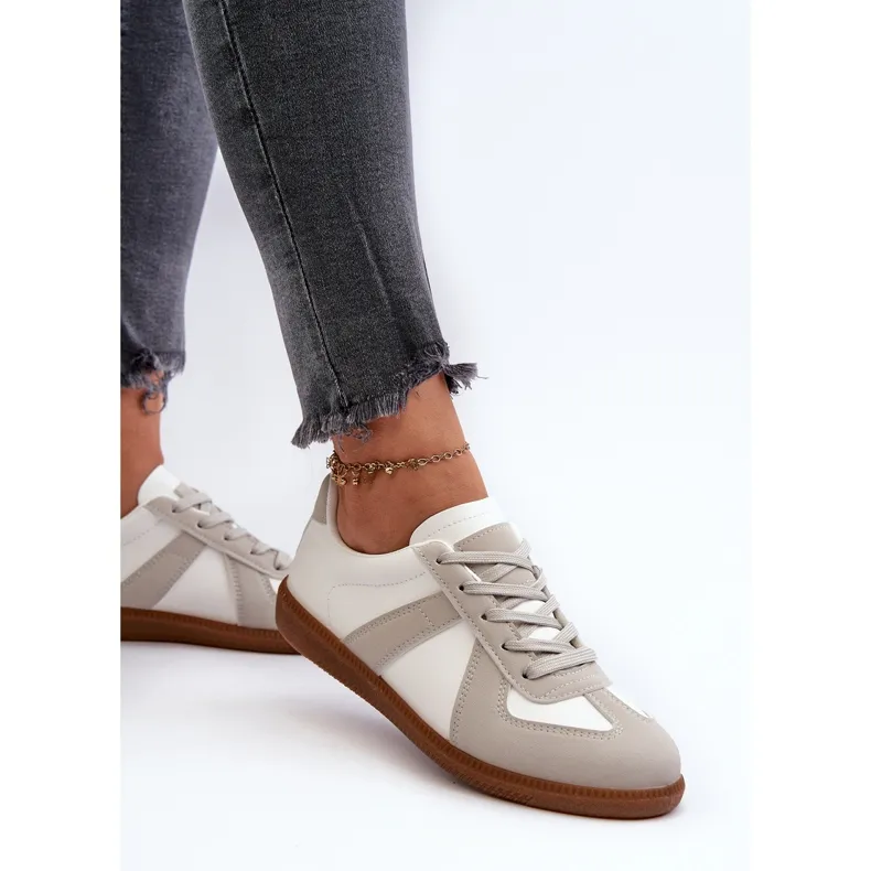 Women's Low Sneakers White and Gray Braidn