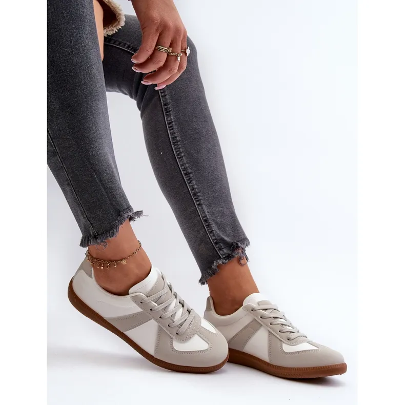 Women's Low Sneakers White and Gray Braidn