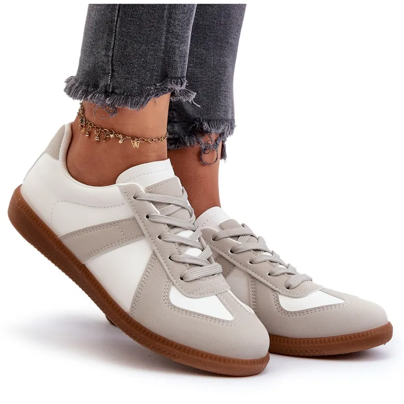 Women's Low Sneakers White and Gray Braidn