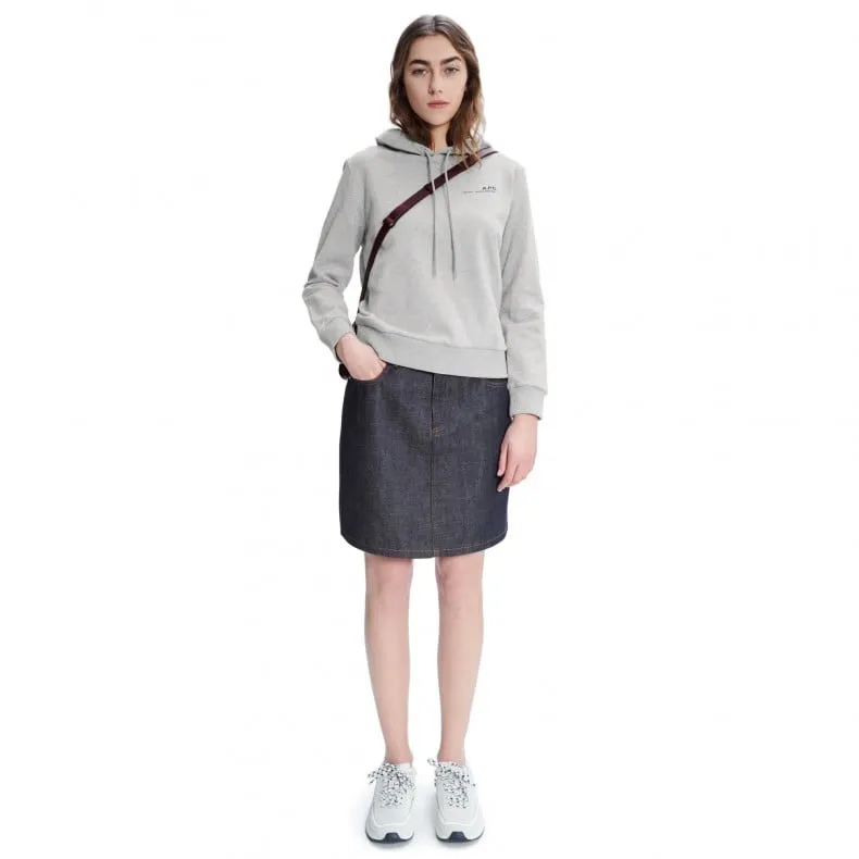 Women's A.P.C. Item Pullover Hooded Sweatshirt (Grey Heather)