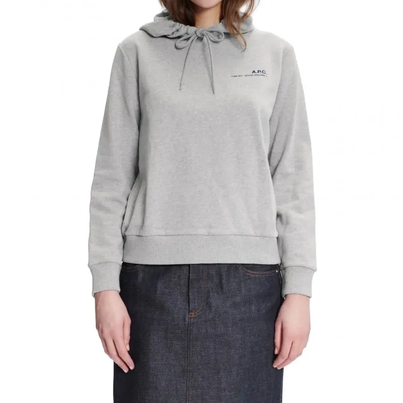 Women's A.P.C. Item Pullover Hooded Sweatshirt (Grey Heather)