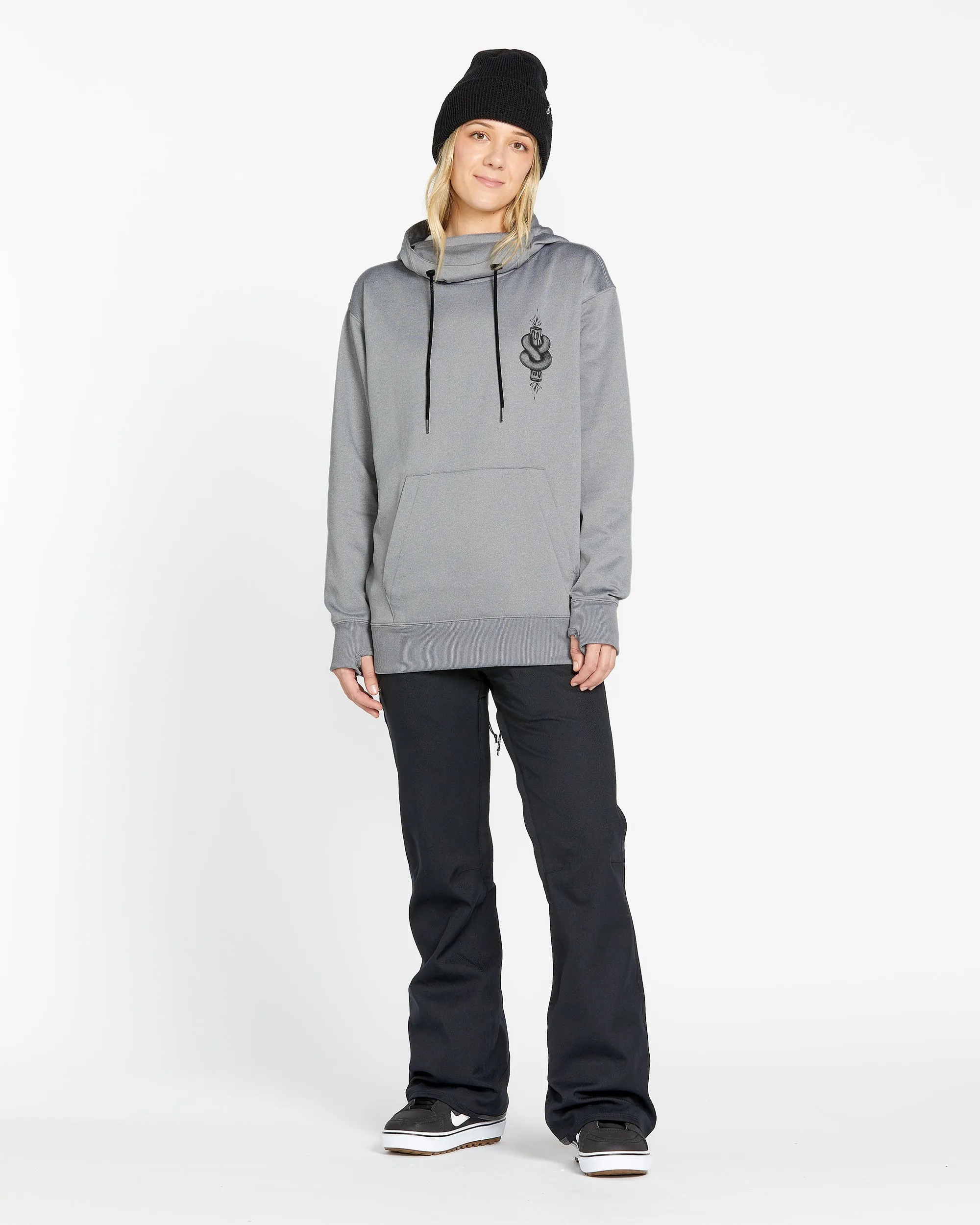 Womens Riding Hydro Pullover - Heather Grey