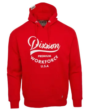 Workforce Red Pullover Hoodie by Dixxon Flannel Co.